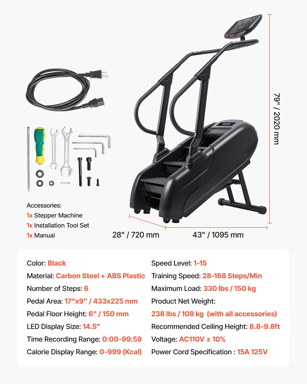 Stair Stepper Machine Continuous Climbing Exercise Cardio Lower Body Workouts