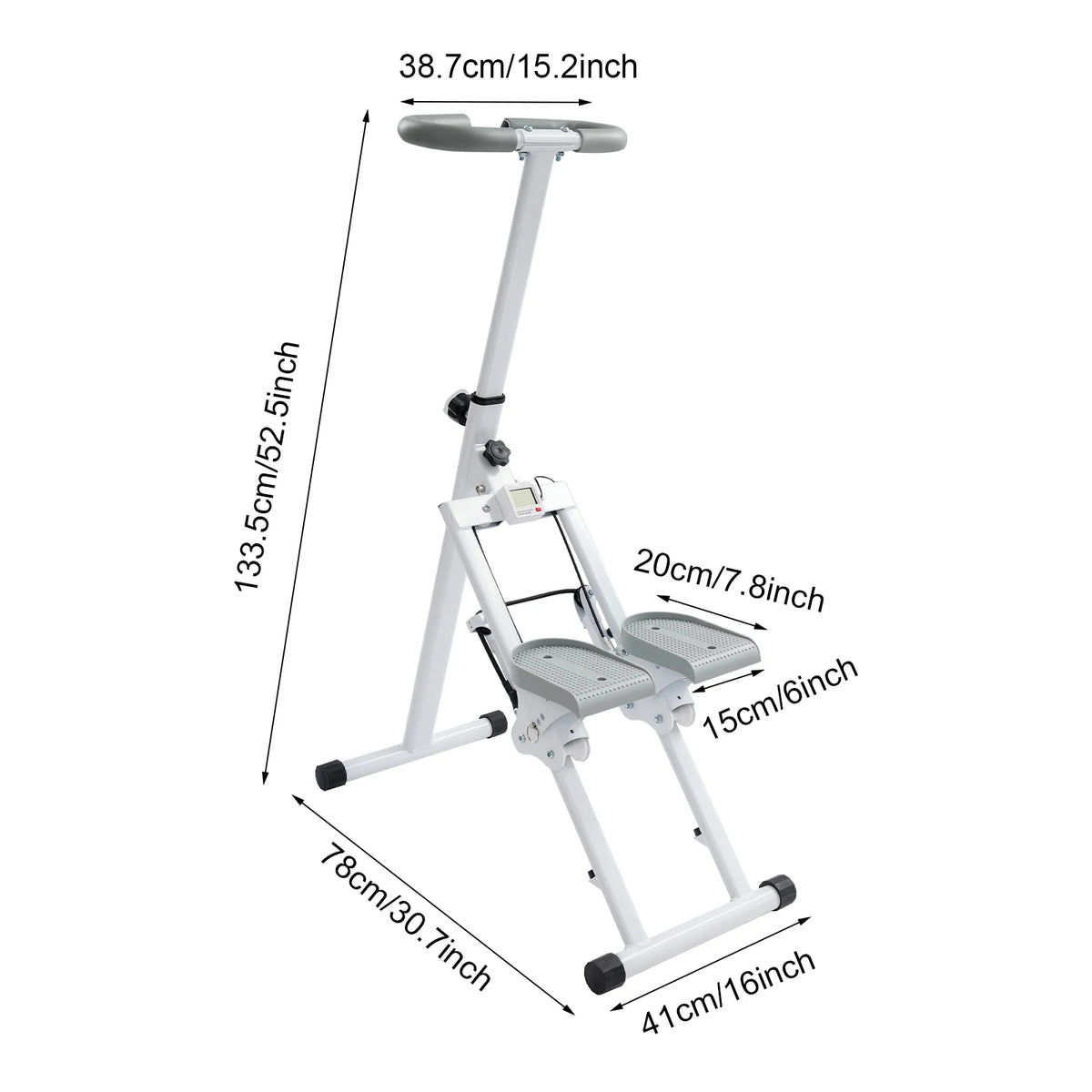 Adjustable Stair Stepper, Foldable Vertical Stair Climber for Full-Body Workout, 1.2Mm Thick Stair Stepper for Home Gym